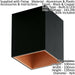 Wall / Ceiling Light Black & Copper Square Downlight 3.3W Built in LED Loops