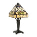 Mini Tiffany Glass LED Table Lamp - Dark Bronze Effect - Needs 40W E14 Golf Bulb Loops