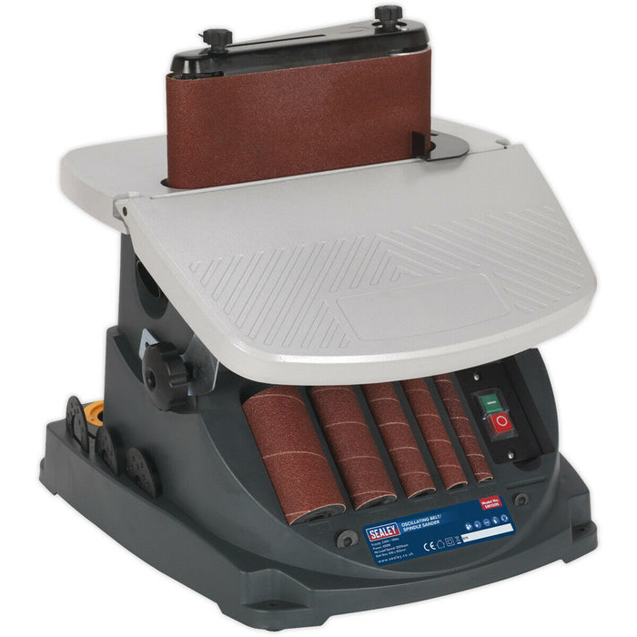 Oscillating Belt & Spindle Sander - 450W Motor - Bobbin Sander - Tilting Table Loops