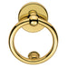 Ring Door Knocker Strike Plate Included 115mm Fixing Centres Polished Brass Loops