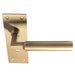 Door Handle & Bathroom Lock Pack Antique Brass Round Lever Slim Turn Backplate Loops