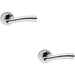 2x PAIR Curved Flowing Flared Handle Concealed Fix Round Rose Polished Chrome Loops