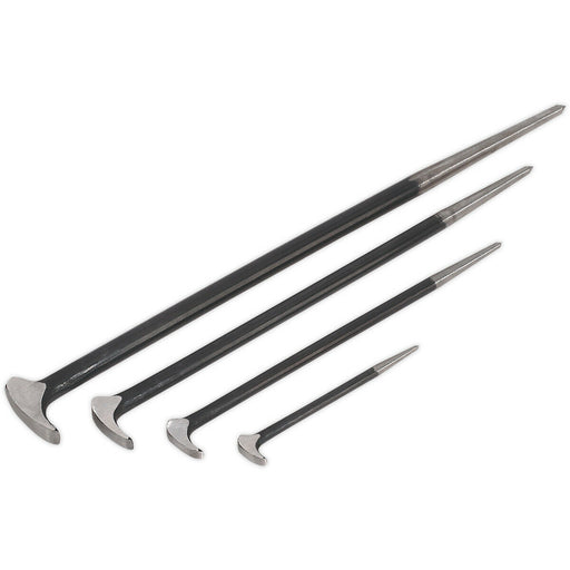 4 Piece Heel Bar Set - 150mm 300mm 410mm & 510mm Steel Shafts - Drop Forged Loops
