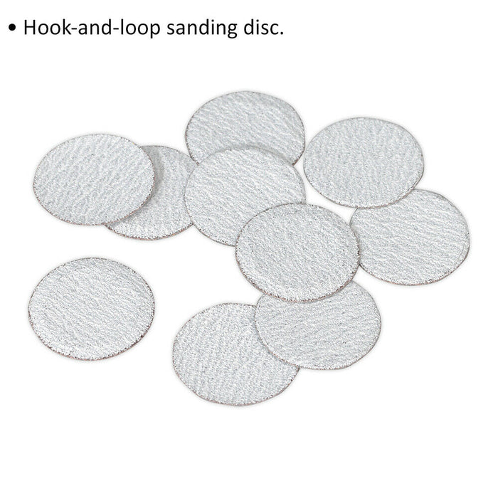 10 PACK - 50mm Hook & Loop Mini Sanding Discs - 80 Grit Aluminium Oxide Sheet Loops