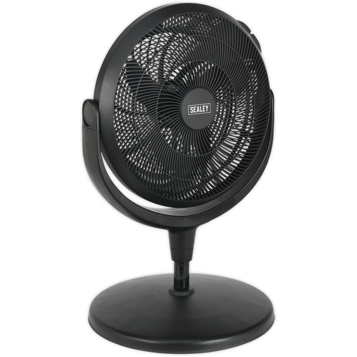 16" Desk & Pedestal Fan - 3 Speed Settings - Adjustable Height - 3-Pin UK Plug Loops