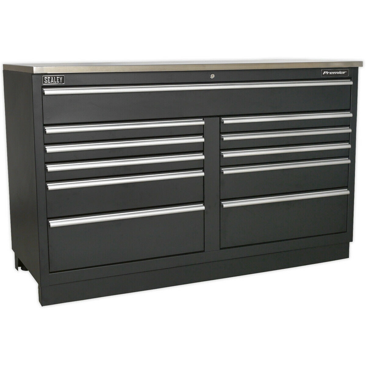 1.55m Heavy Duty Modular Floor Cabinet - 11 Locking Drawers - Steel Construction Loops