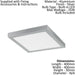 Wall / Ceiling Light Silver 400mm Square Surface Mounted 25W LED 3000K Loops