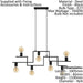 Hanging Ceiling Pendant Light Black Industrial 7x E27 Multi Lamp Table Feature Loops