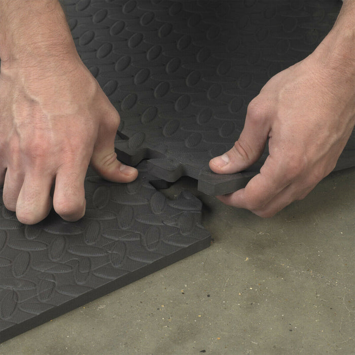 1200 x 1800mm Interlocking Jigsaw Mat Pack - EVA Foam Workshop Floor Protector Loops