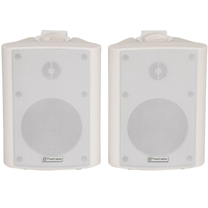 PREMIUM TV Sound System White Wall Speakers 200W Subwoofer & Bluetooth Amp Kit