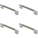 4x Keyhole Bar Pull Handle 140 x 14mm 128mm Fixing Centres Satin Nickel & Chrome Loops