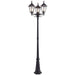 Outdoor Lantern Lamp Post Matt Black & Glass 2.3m Tall 3 Light Garden Bollard Loops