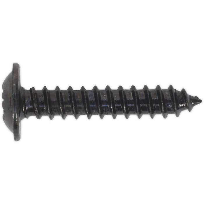 100 PACK 3.5 x 19mm Self Tapping Black Screw - Flanged Pozi Head - Fixings Screw Loops