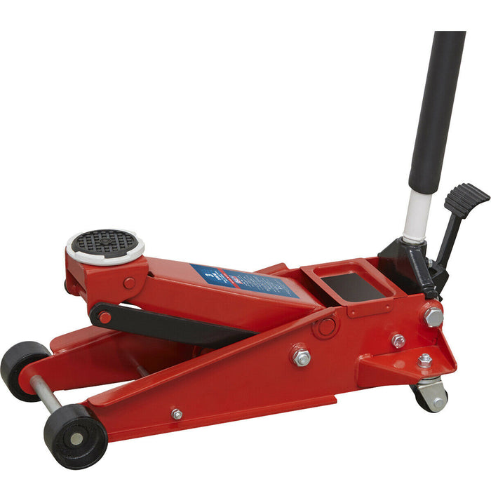 Hydraulic Trolley Jack with Foot Pedal - 3 Tonne Capacity - 460mm Max Height Loops