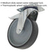 100mm Thermoplastic Swivel Castor Wheel - Hard PP Core - 27mm Tread - Total Lock Loops