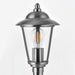 Outdoor Post Lantern Light Polished Steel Garden Gate Wall Path Porch Lamp LED Loops