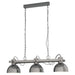 Hanging Ceiling Pendant Light Gloss Nickel Industrial Shade 3 Bulb Kitchen Lamp Loops