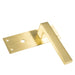 2x PAIR Straight Square Handle on Bathroom Backplate 150 x 50mm Satin Brass Loops