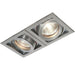 Double Square Adjustable Head Ceiling Spotlight Aluminium GU10 50W Box Downlight Loops
