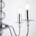 5 Bulb Ceiling Pendant Lamp & 2x Matching Twin Wall Light Chrome & Clear Glass Loops