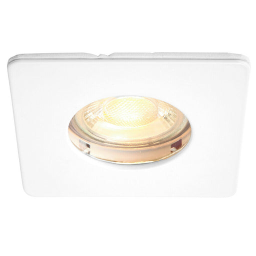IP65 Bathroom Slim Square Ceiling Downlight Matt White Recessed GU10 LED Lamp Loops