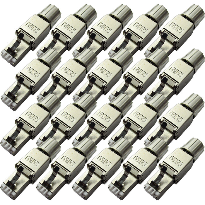 20x RJ45 CAT6a Tool less Connectors & Boot FTP Shielded Outdoor Ethernet Plugs Loops