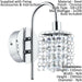 Low Ceiling Light & 2x Matching Wall Lights Chrome & Crystal IP44 Bathroom Lamp Loops