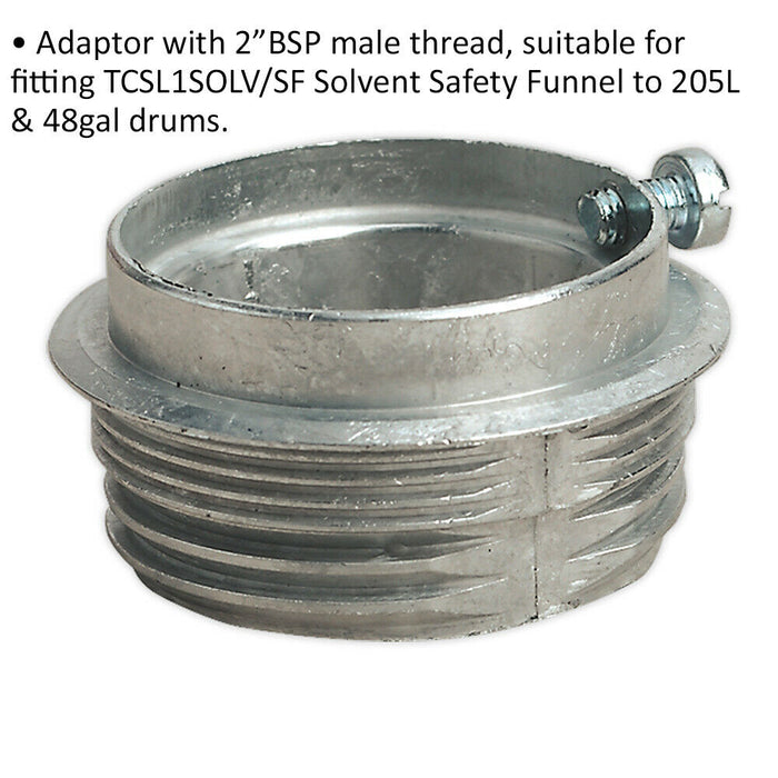 2 Inch BSP Adaptor for Fitting ys09022 Safety Funnel onto 205L & 48 Gallon Drums Loops