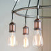 6 Lamp Ceiling Pendant & 2x Matching Wall Light Pack Tarnished Aged Copper Kit Loops