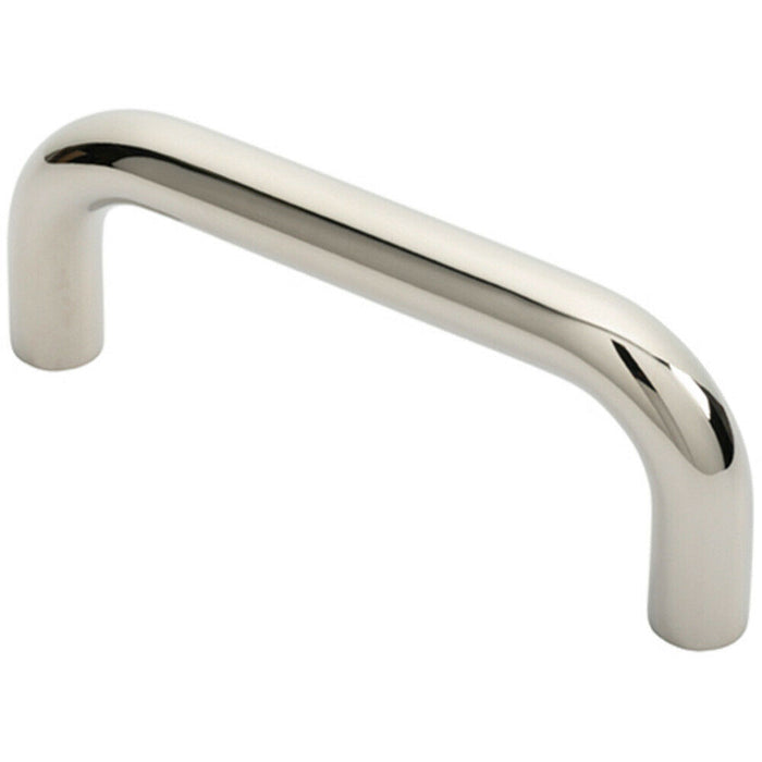 Round D Bar Pull Handle 169 x 19mm 150mm Fixing Centres Bright Steel Loops