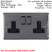 BLACK NICKEL House Socket & Switch Set -14 Light & 14 Switched UK Power Sockets Loops