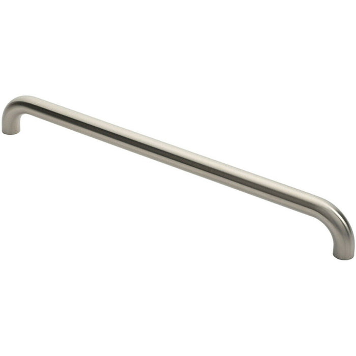 Round D Bar Pull Handle 630 x 30mm 600mm Fixing Centres Satin Steel Loops