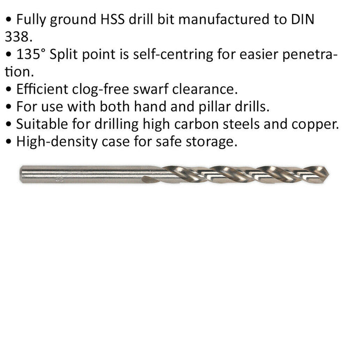 10 Pk 1/8 Inch Fully Ground HSS Drill Bit - High Speed Clog Free Drill Bit Loops