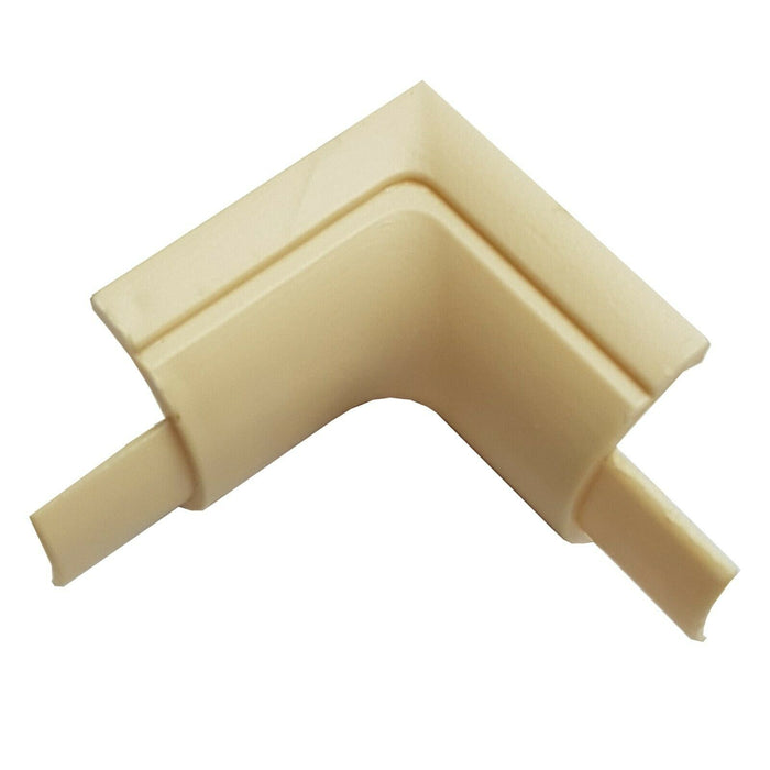 16mm x 8mm Magnolia Smooth Fit Right Angled Internal Trunking Adapter Ceilings Loops