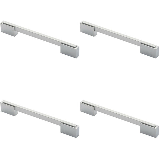 4x Thin Rectangular Bar with Recessed Plinths 160mm Centres Dual Chrome Loops