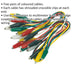 450mm Jumper Test Lead Set - 5 PAIRS - Shrouded Crocodile Clips - Test Wiring Loops