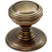 Ringed Tiered Cupboard Door Knob 30mm Diameter Bronze Cabinet Handle Loops