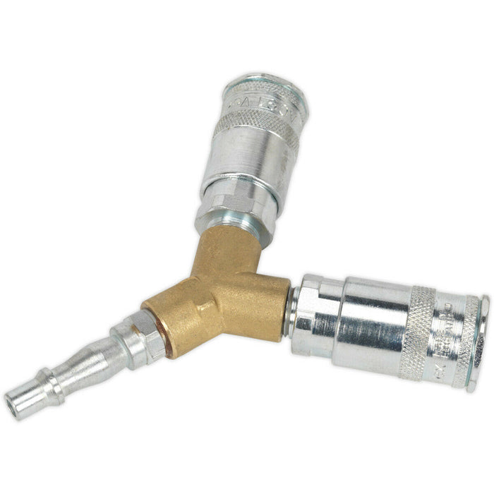 Twin Vertex Slim Coupling Bodies Y-Adaptor -  Split Air Supply - Air Tool Loops