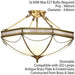 Luxury Semi Flush 3 Lamp Ceiling Light Traditional Antique Brass & Frosted Glass Loops