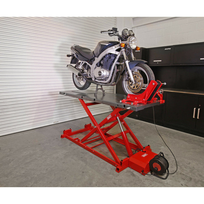 680kg Heavy Duty Motorcycle Lift - Electro Hydraulic System - 1000mm Max Height Loops