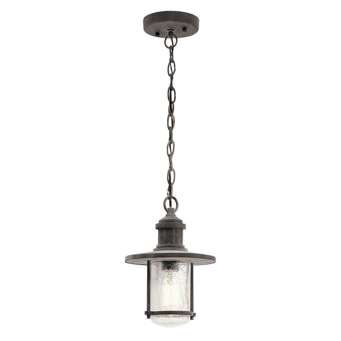 Outdoor IP45 1 Bulb Chain Lantern Light Weathered Zinc LED E27 100W Loops