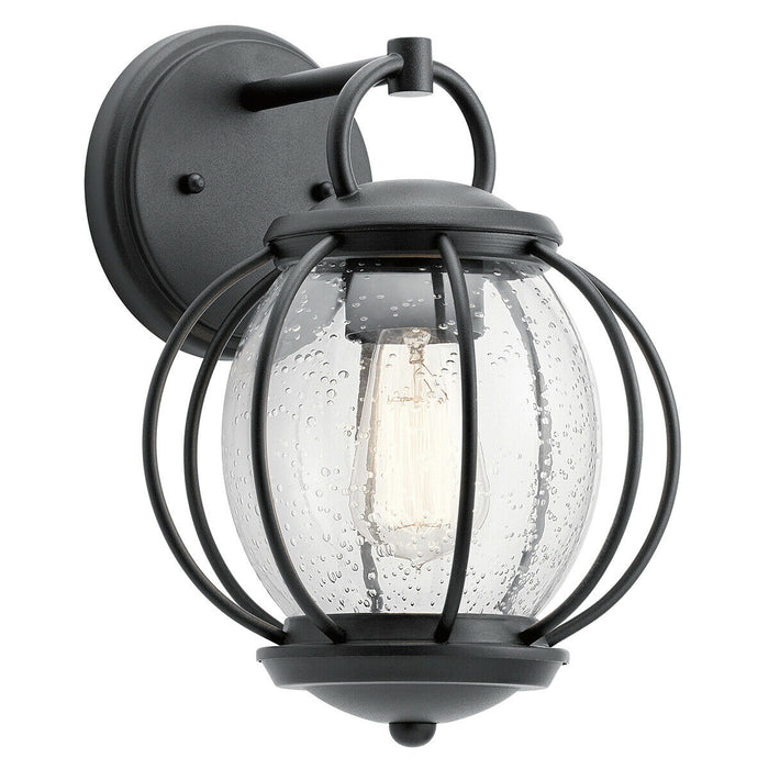 Outdoor IP44 Wall Light Textured Black LED E27 60W d01844 Loops