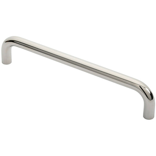 Round D Bar Pull Handle 319 x 19mm 300mm Fixing Centres Bright Steel Loops