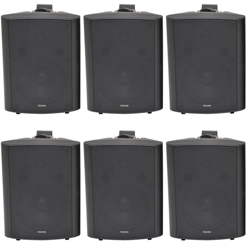 6x 180W Black Wall Mounted Stereo Speakers 8" 8Ohm LOUD Premium Audio & Music