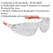 Wraparound Safety Spectacles - Clear Anti Scratch Lens - Comfortable Fit Loops