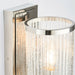 3 Lamp Ceiling & 2x Matching Wall Light Pack Bright Nickel & Ribbed Glass Shade Loops