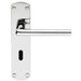 Rounded Straight Bar Handle on Lock Backplate 170 x 42mm Polished Chrome Loops