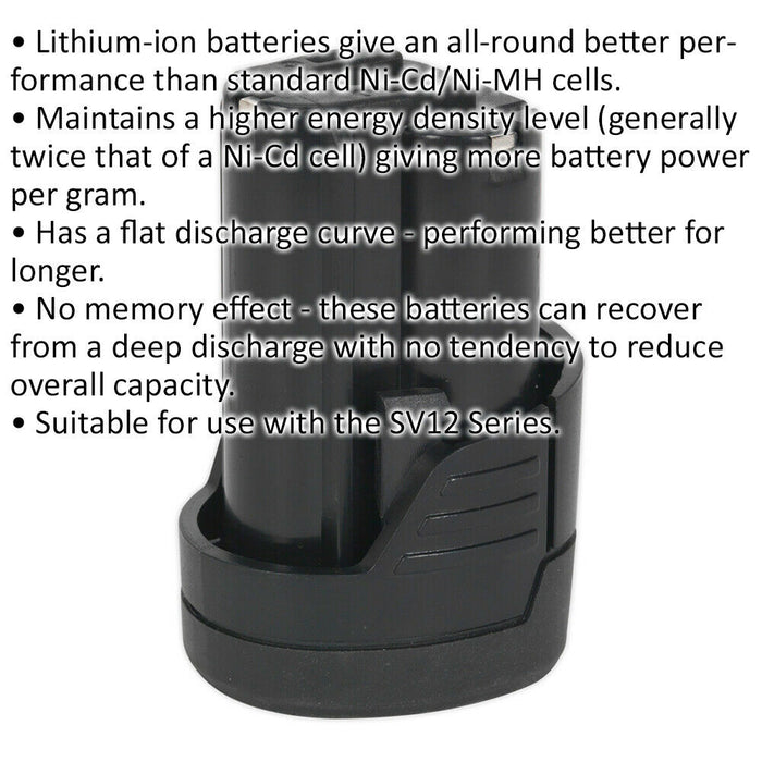 12V 1.5Ah Lithium-ion Power Tool Battery Pack - For Cordless Power Tools Loops