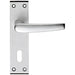 PAIR Straight Lever on Lock Backplate Door Handle 152 x 38mm Satin Aluminium Loops