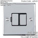 13A DP Switched Fuse Spur CHROME & Black Mains Isolation Wall Plate Loops